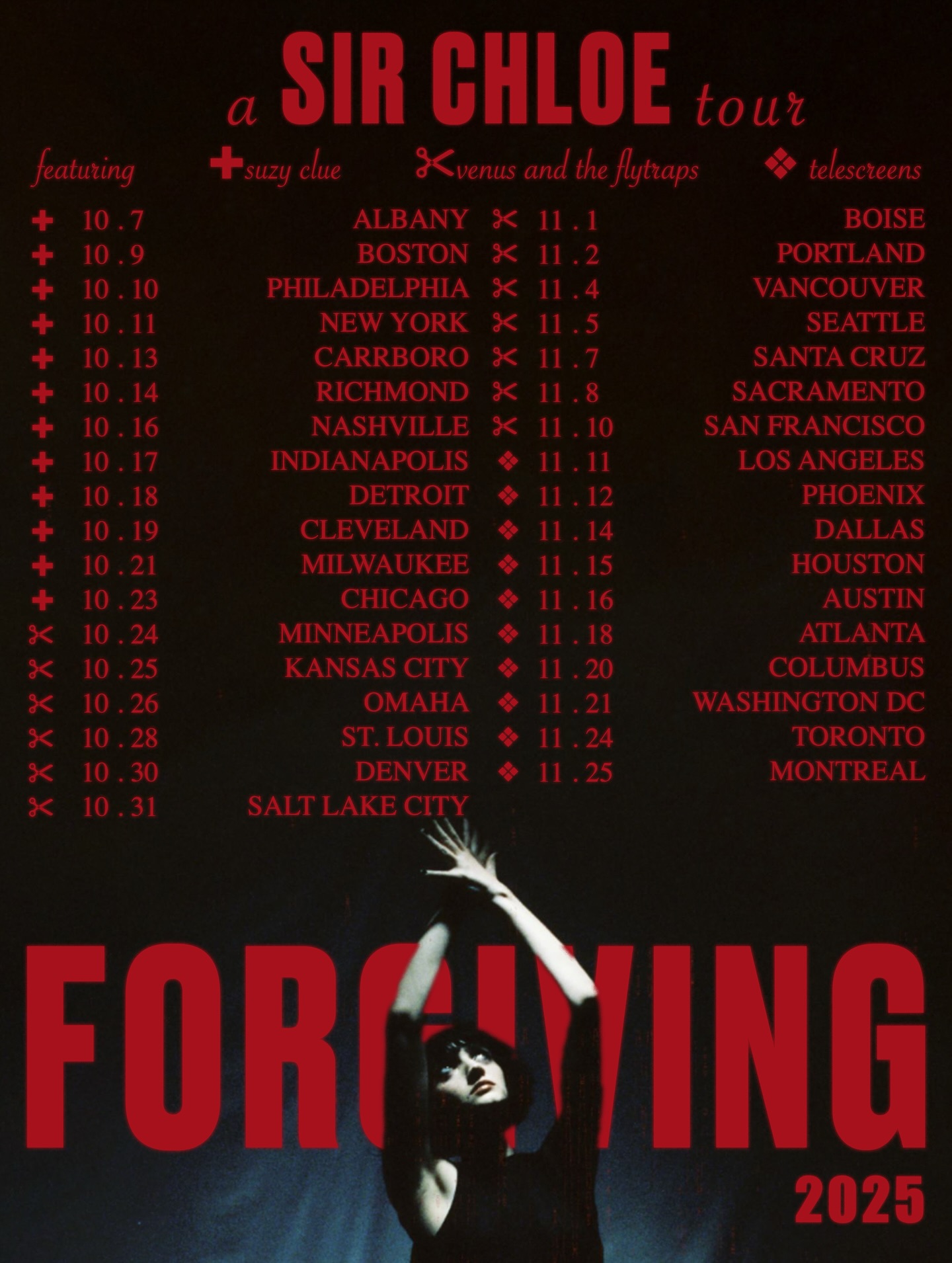 Suzy Clue Forgiving Tour Tour Poster 2026